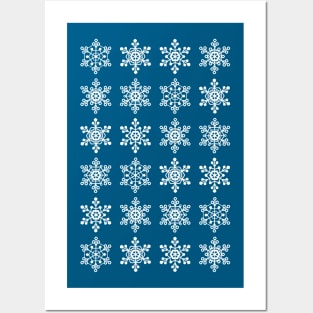 Christmas pattern with snowflakes (White) Posters and Art